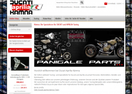 Startseite der neuen Homepage von Ducati Aprillia Kämna